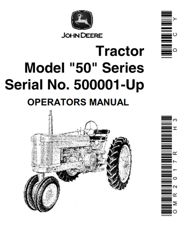 John Deere Model "50" Series Tractor Operator's Manual