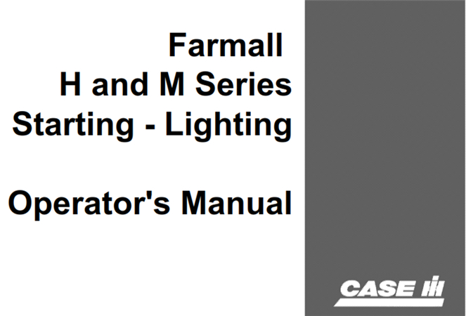 Case IH Farmall H & M Series Starting - Lighting Tractor