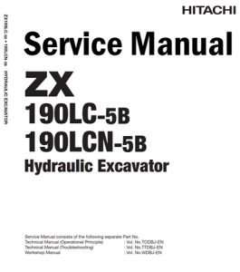 Hitachi ZX190LC-5B, ZX190LCN-5B Hydraulic Excavator Service Repair Manual