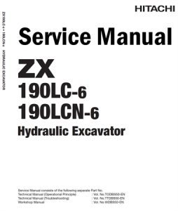 Hitachi ZX190LC-6, ZX190LCN-6 Hydraulic Excavator Service Repair Manual