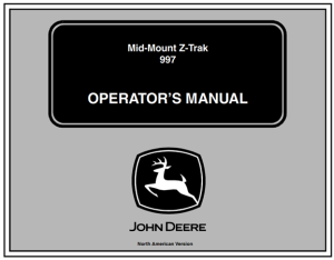 John Deere Mid-Mount Z-Trak 997 Diesel Operator's Manual