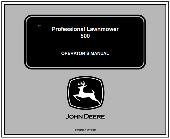 John Deere 500 Professional Lawnmower Operator's Manual
