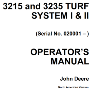 John Deere 3215 & 3235 Turf System I & II Lightweight Fairway Mower
