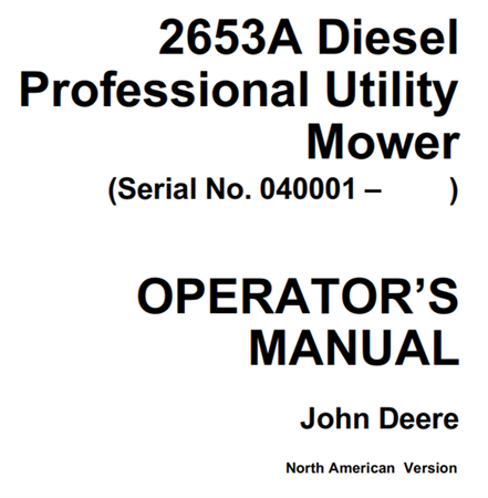 John Deere 2653A Diesel Professional Utility Mower