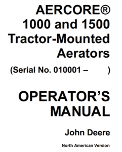 John Deere AERCORE 1000 & 1500 Tractor-Mounted Aerators