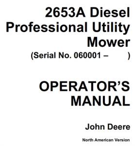 John Deere 2653A Diesel Professional Utility Mower