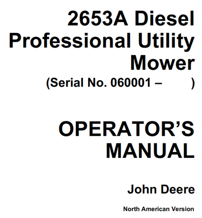 John Deere 2653A Diesel Professional Utility Mower