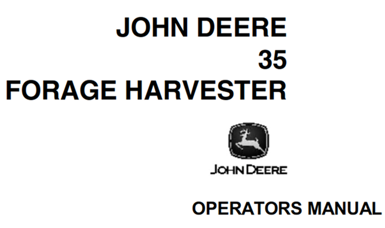 John Deere 35 Forage Harvester Operator's Manual