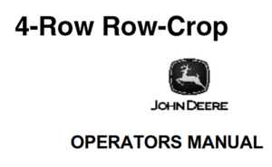 John Deere 4-Row Row-Crop Operator's Manual