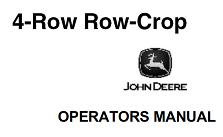 John Deere 4-Row Row-Crop Operator's Manual