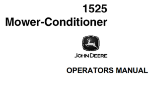 John Deere 1525 Mower-Conditioner Operator's Manual