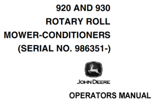 John Deere 920, 930 Rotary Roll Mower-Conditioners