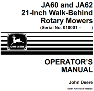 John Deere JA60, JA62 21-Inch Walk-Behind Rotary Mower