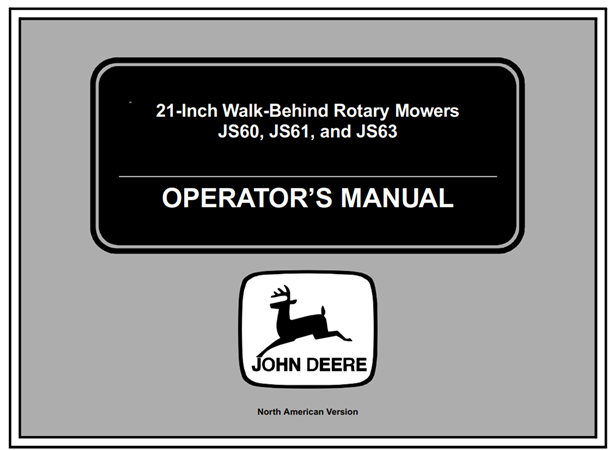 John Deere JS60, JS61, JS63 21-Inch Walk-Behind Rotary Mowers