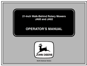 John Deere JA60, JA62 21-Inch Walk-Behind Rotary Mower