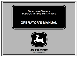 John Deere 14.542GS, 1642HS, 17.542HS Sabre Lawn Tractors