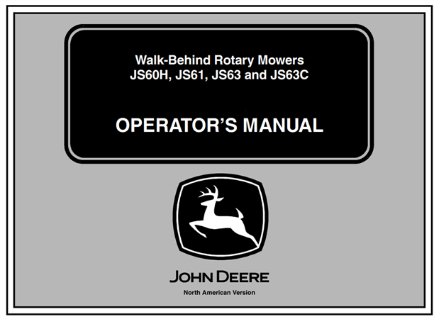 John Deere JS60H, JS61, JS63, JS63C Walk-Behind Rotary Mowers