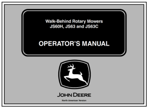 John Deere JS60H, JS63, JS63C Walk-Behind Rotary Mowers