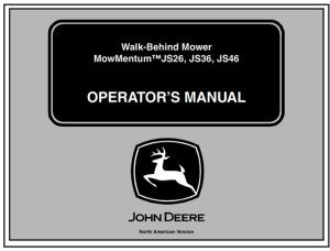 John Deere MowMentum JS26, JS36, JS46 Walk-Behind Mower