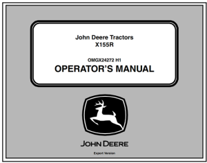 John Deere X155R Tractors Operator's Manual