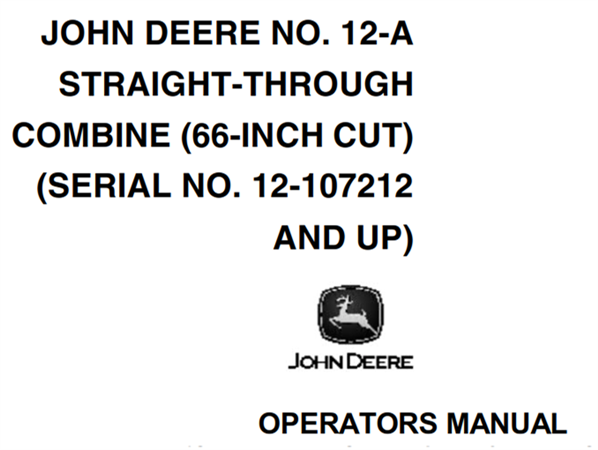 John Deere No.12-A Straight-Through Combine (66-Inch Cut)