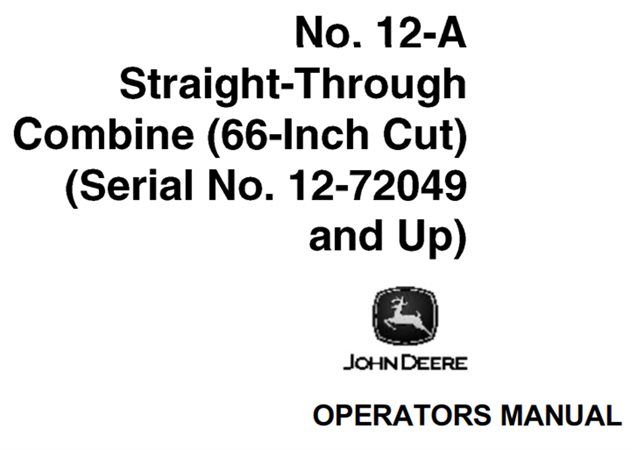 John Deere No.12-A Straight-Through Combine (66-Inch Cut)