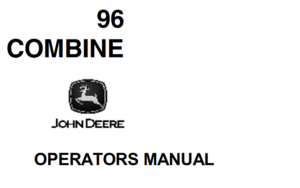 John Deere 96 Combine Operator's Manual