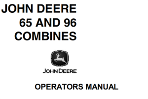 John Deere 65, 96 Combines Operator's Manual
