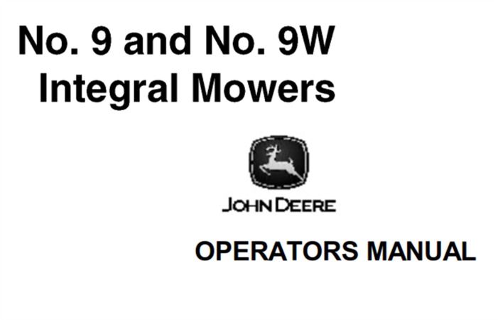 John Deere No.9 & No.9W Integral Mowers
