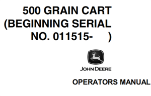 John Deere 500 Grain Cart Operator's Manual