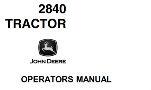 John Deere 2840 Tractor Operator's Manual