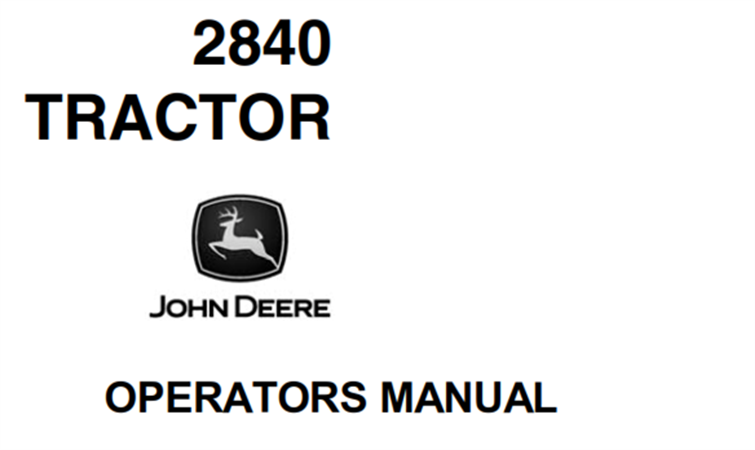 John Deere 2840 Tractor Operator's Manual