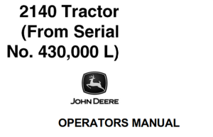 John Deere 2140 Tractor Operator's Manual