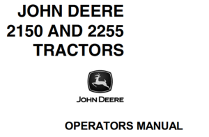 John Deere 2150, 2255 Tractors Operator's Manual