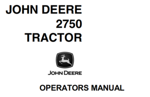 John Deere 2750 Tractor Operator's Manual