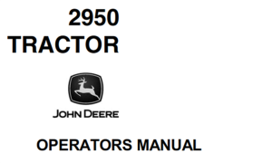 John Deere 2950 Tractor Operator's Manual