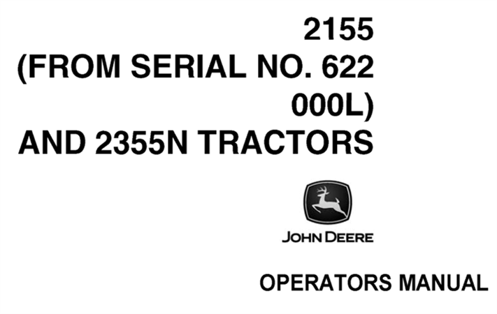 John Deere 2155, 2355N Tractors Operator's Manual