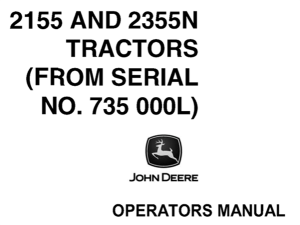 John Deere 2155, 2355N Tractors Operator's Manual