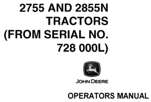 John Deere 2755, 2855N Tractors Operator's Manual