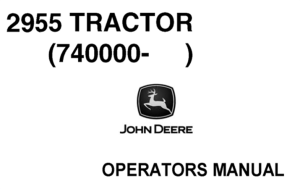 John Deere 2955 Tractor Operator's Manual