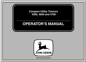 John Deere 4500, 4600, 4700 Compact Utility Tractors