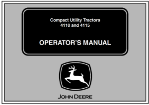 John Deere 4110, 4115 Compact Utility Tractor
