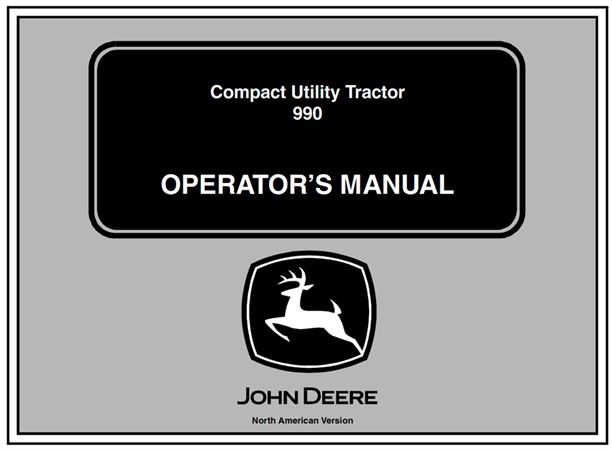 John Deere 990 Compact Utility Tractor Operator's Manual