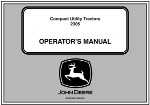 John Deere 2305 Compact Utility Tractor Operator's Manual