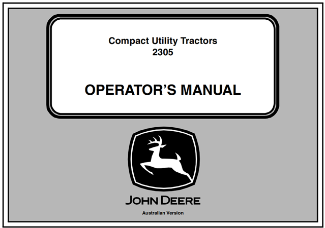 John Deere 2305 Compact Utility Tractor Operator's Manual