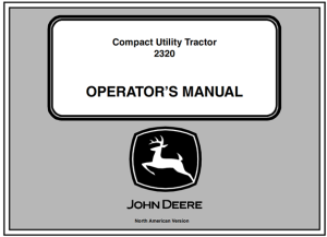 John Deere 2320 Compact Utility Tractor Operator's Manual