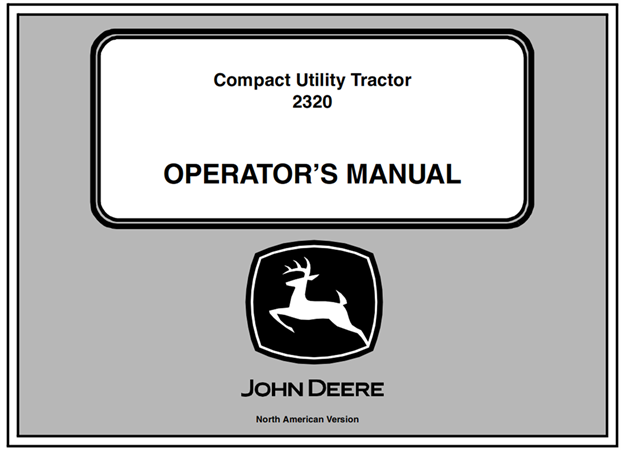 John Deere 2320 Compact Utility Tractor Operator's Manual