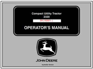 John Deere 2320 Compact Utility Tractor Operator's Manual