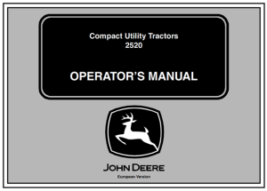 John Deere 2520 Compact Utility Tractor Operator's Manual