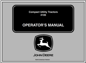 John Deere 4105 Compact Utility Tractor Operator's Manual
